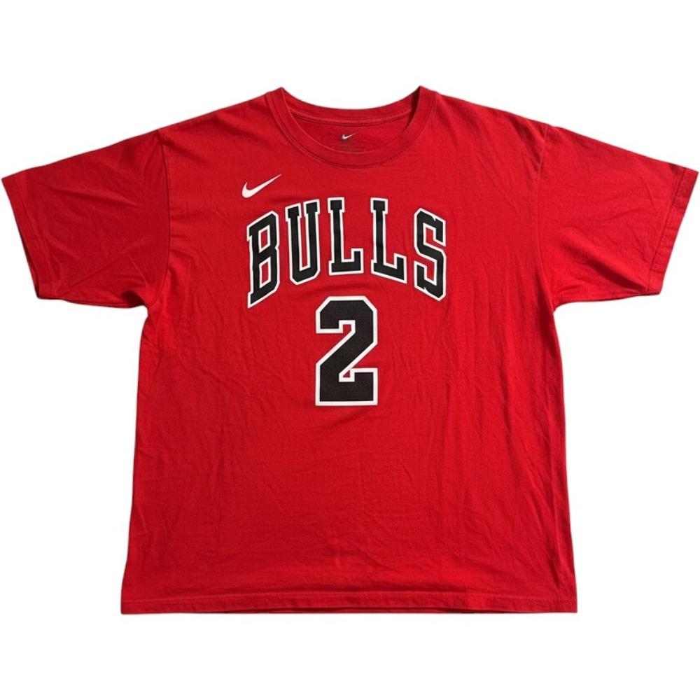 Nike Chicago Bulls Lonzo Ball 2 NBA T-Shirt Mens XXL Red Short Sleeve GraphicTee